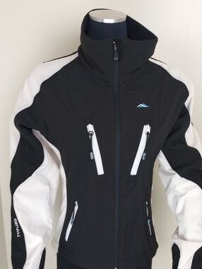 Denali Womens Color Block Softshell Ski Jacket Fleece Lined Black M